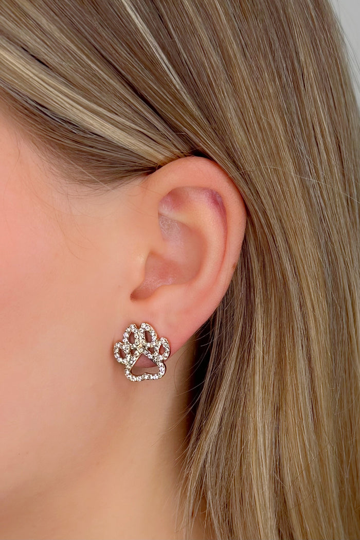 Tiger Paw Print Post Earrings