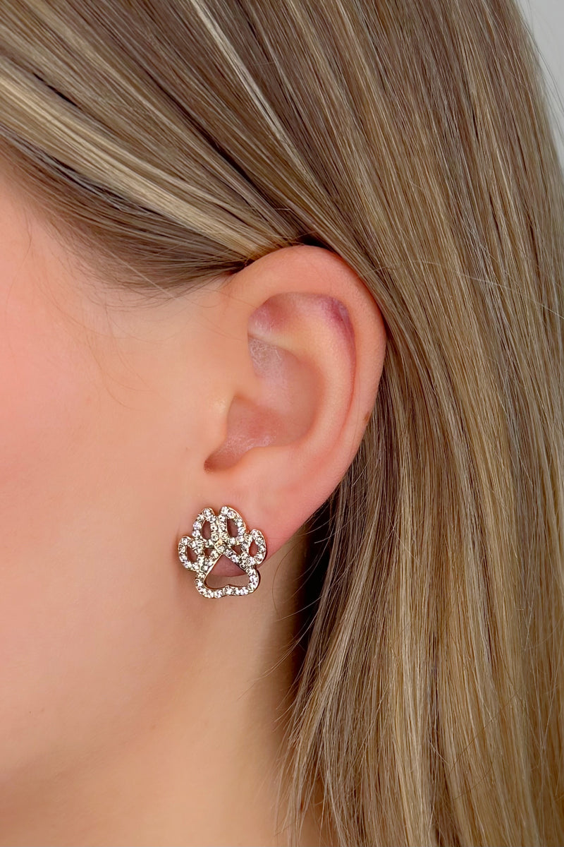 Tiger Paw Print Post Earrings