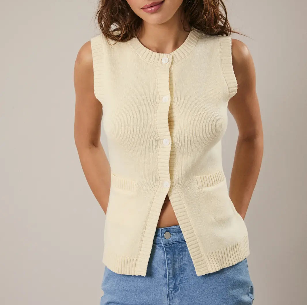 The Ivy Knit Vest Butter
