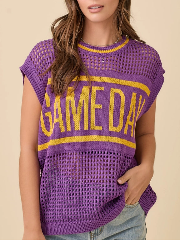 Crochet Game Day Knit Top