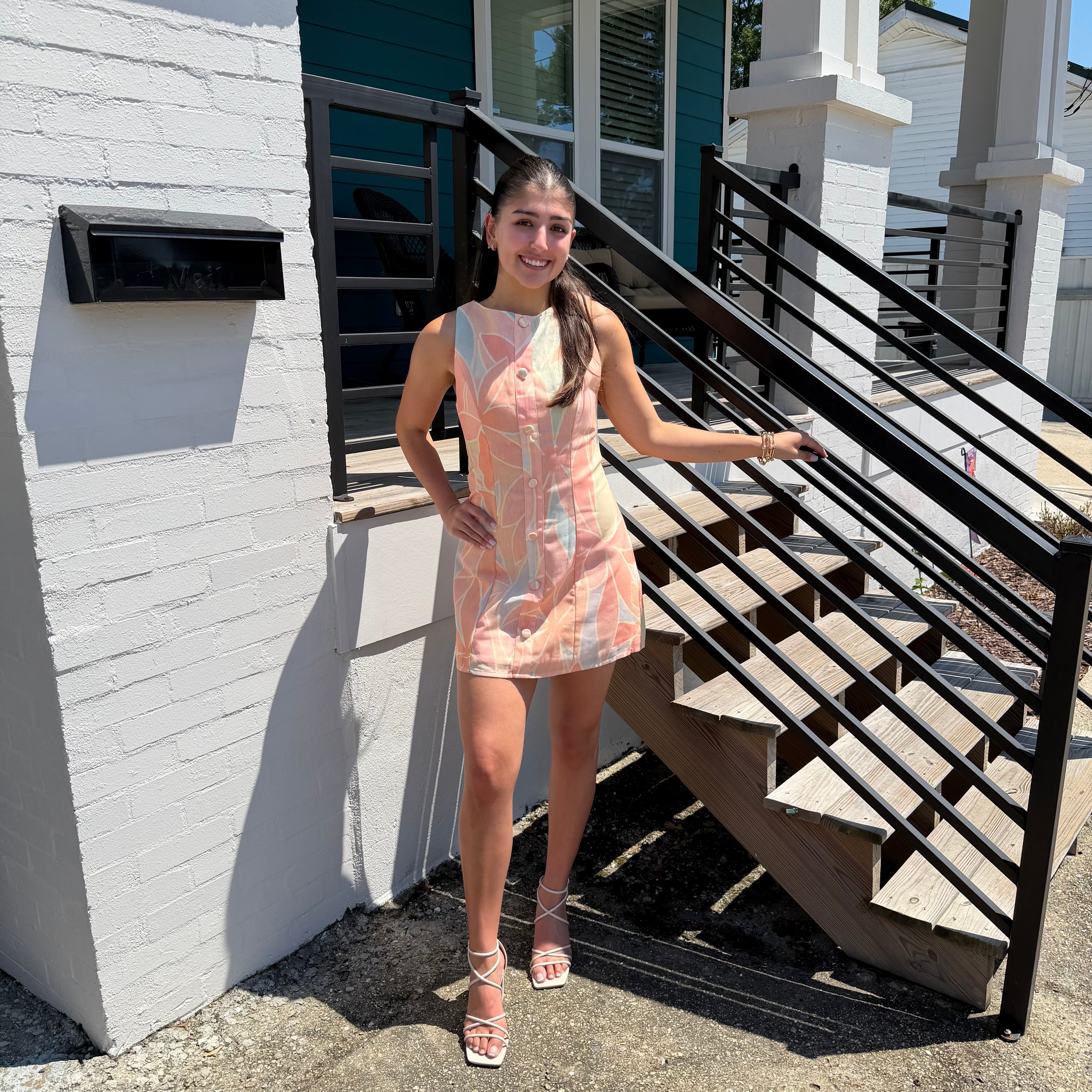 Peach Petal Mini Dress