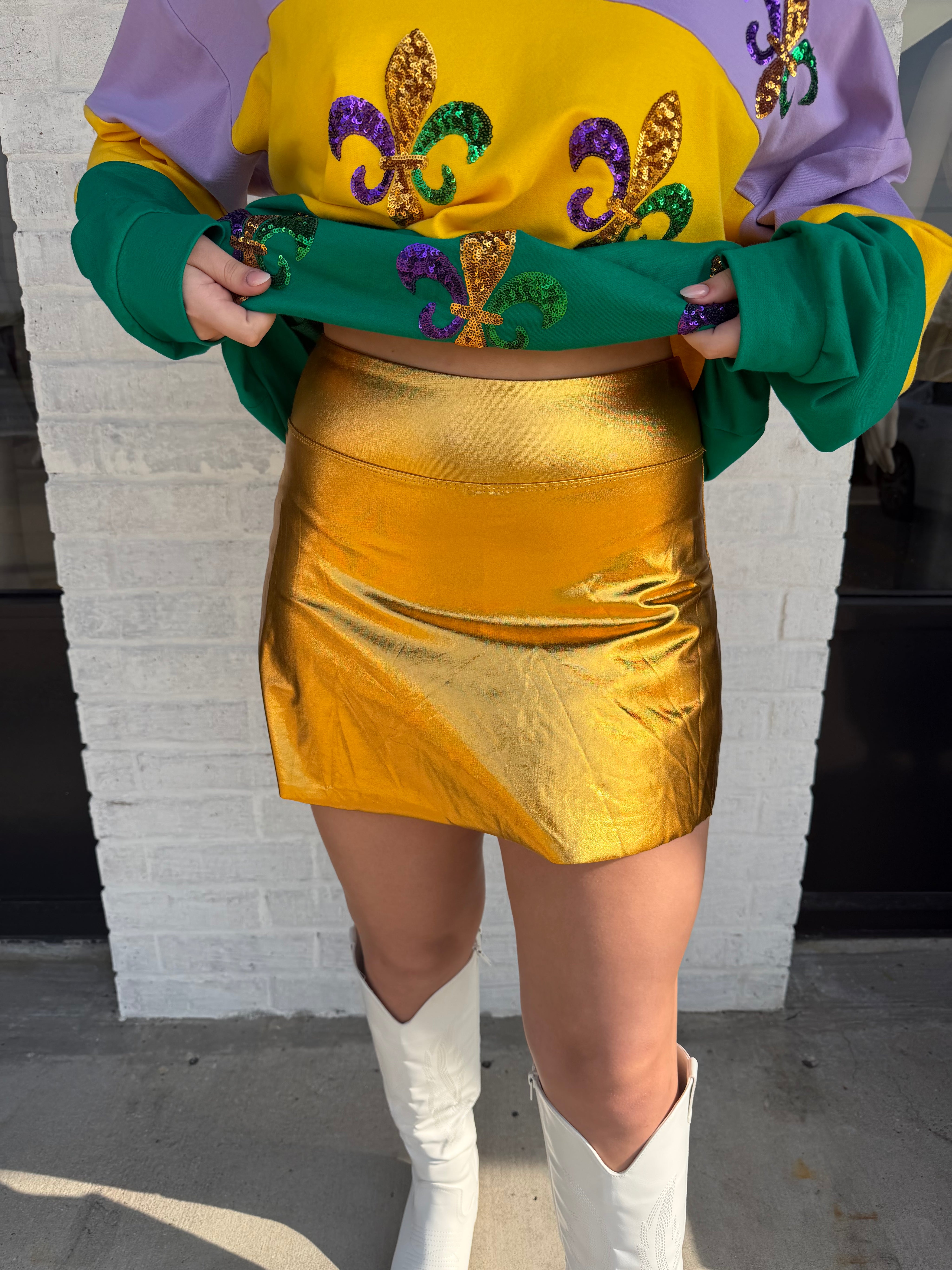 Gold Metallic Skort
