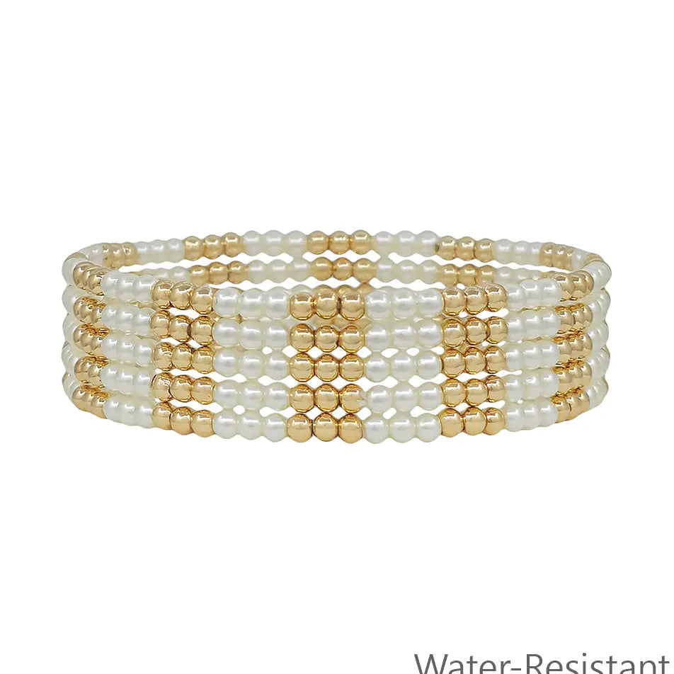Champagne Pearl Bracelet Set