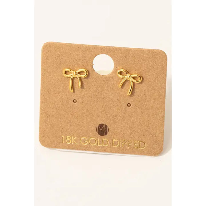 Gold Dipped Mini Ribbon Earrings