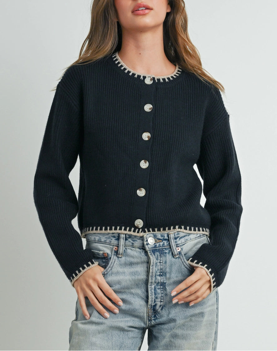 Adriana Black Cardigan Top