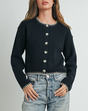 Adriana Black Cardigan Top