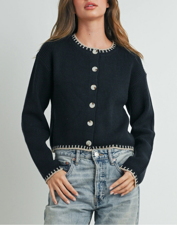 Adriana Black Cardigan Top