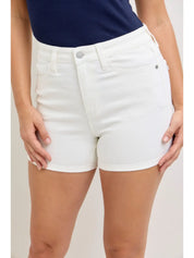 Judy Blue| White HW Slim Shorts