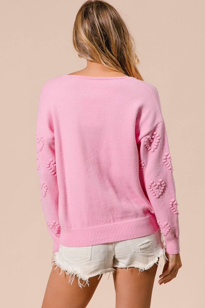 Valentine's Pom Pom Heart Sweater