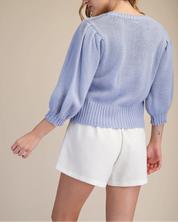 Sweet Bloom Sweater Top Blue