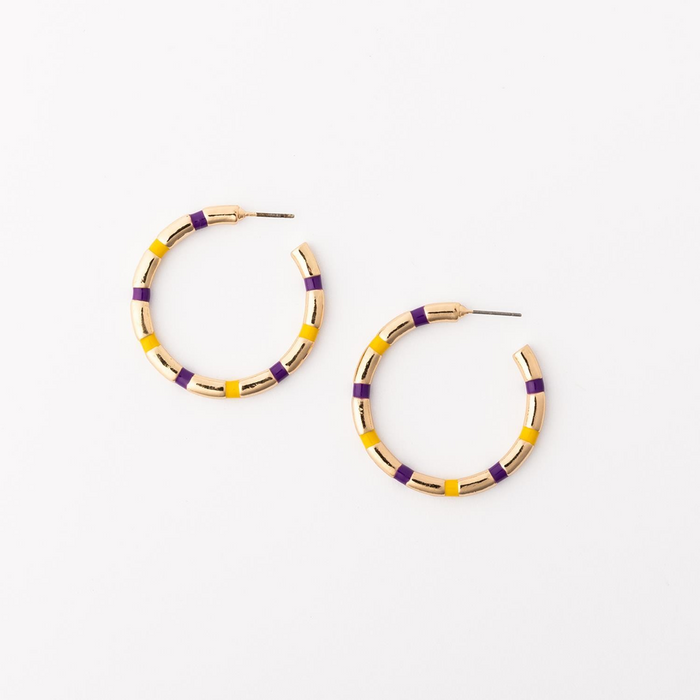 Nellie Purple & Gold Earrings