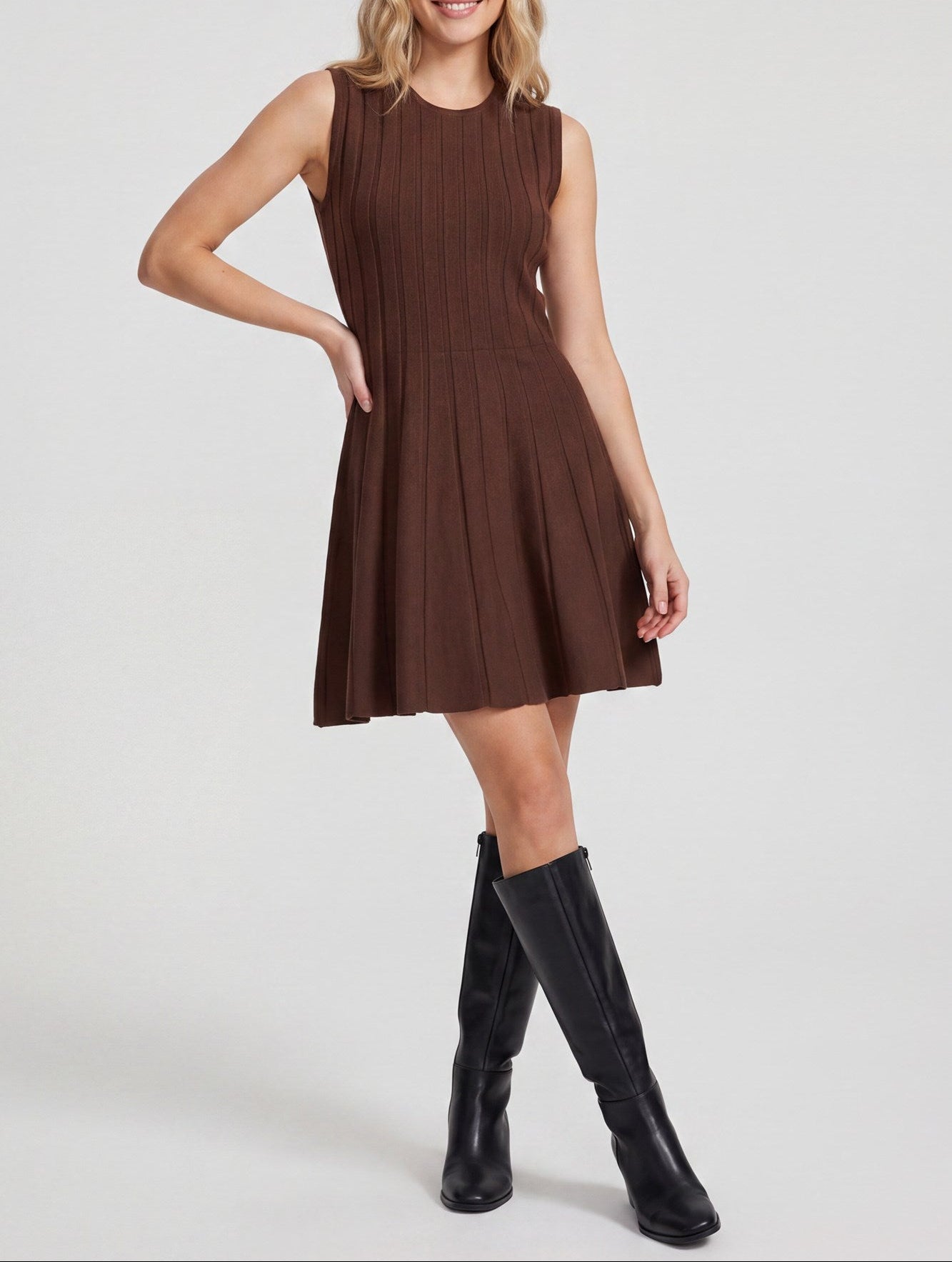 The Brown Sweater Mini Dress