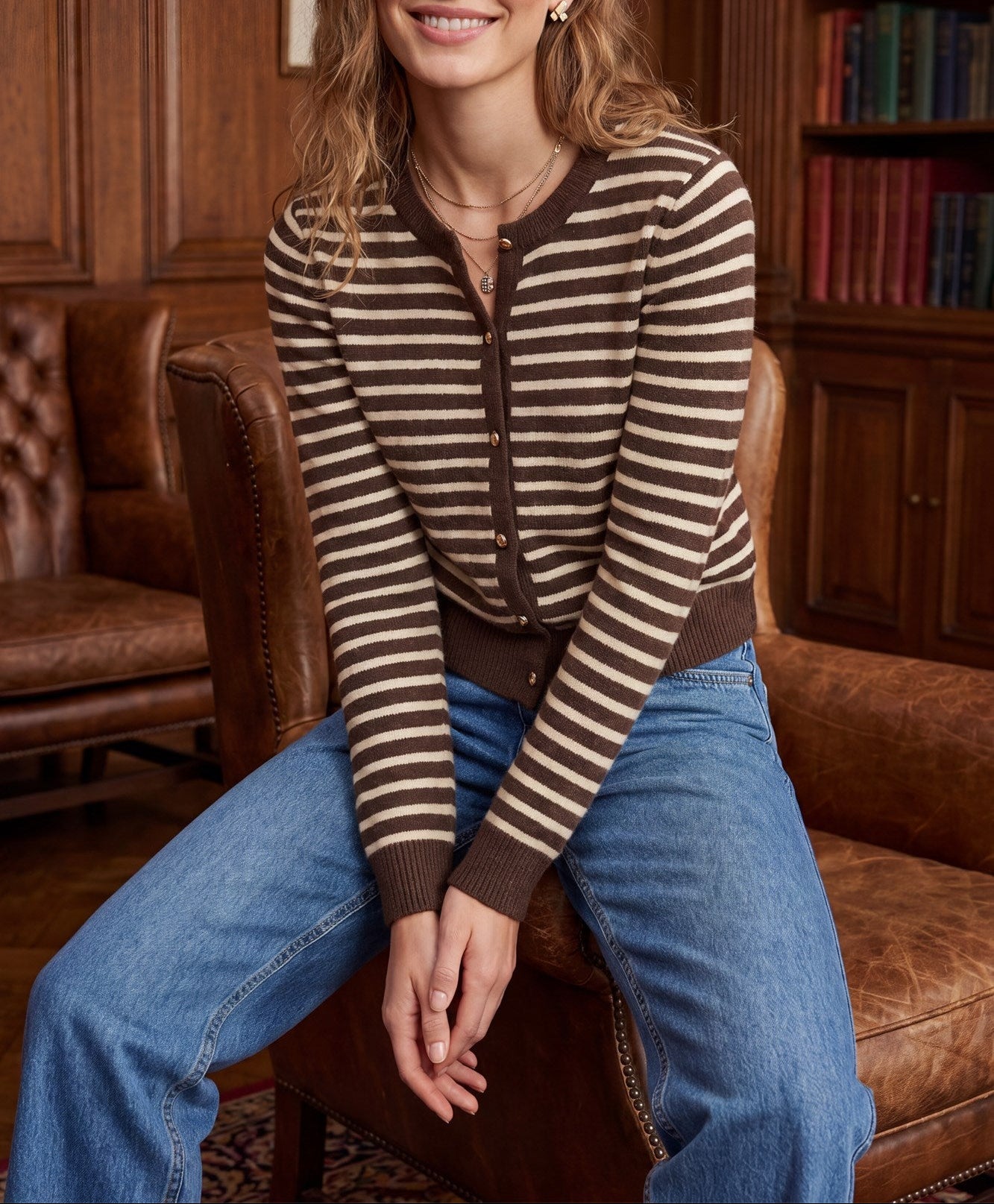 The Espresso Stripe Cardigan