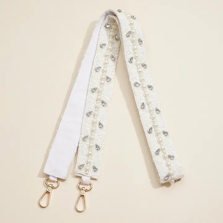 Pearl & Crystal Beaded Elegant Bag Strap