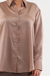 Paula Pinstripe Button Down Top