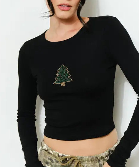 Glimmer Tree Beaded Top