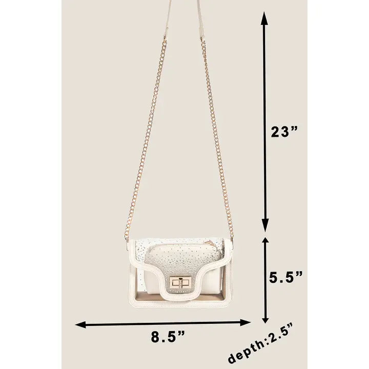 Clear Studded Crossbody Bag