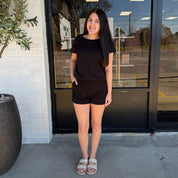 CloudSoft Cotton Lounge Set Black