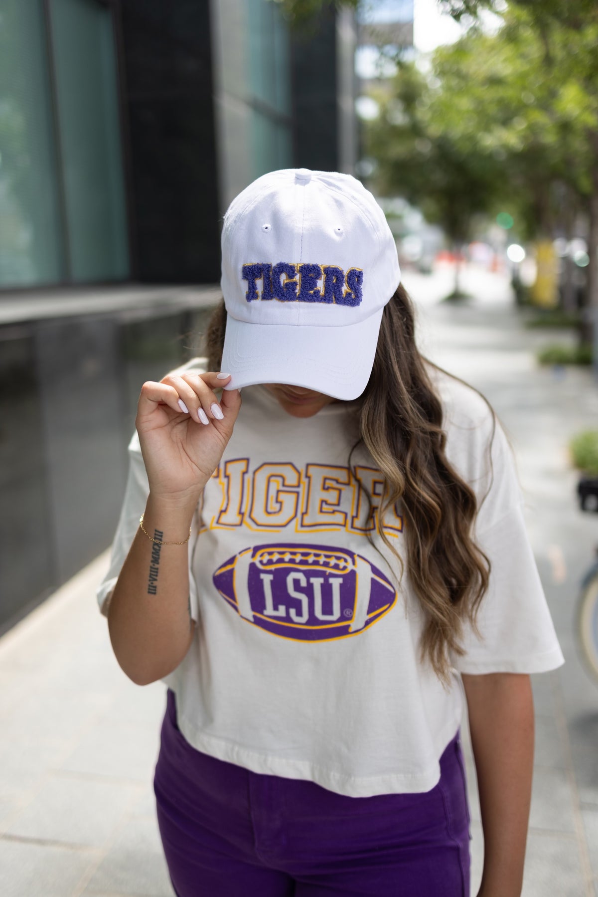 Tigers White Baseball Cap