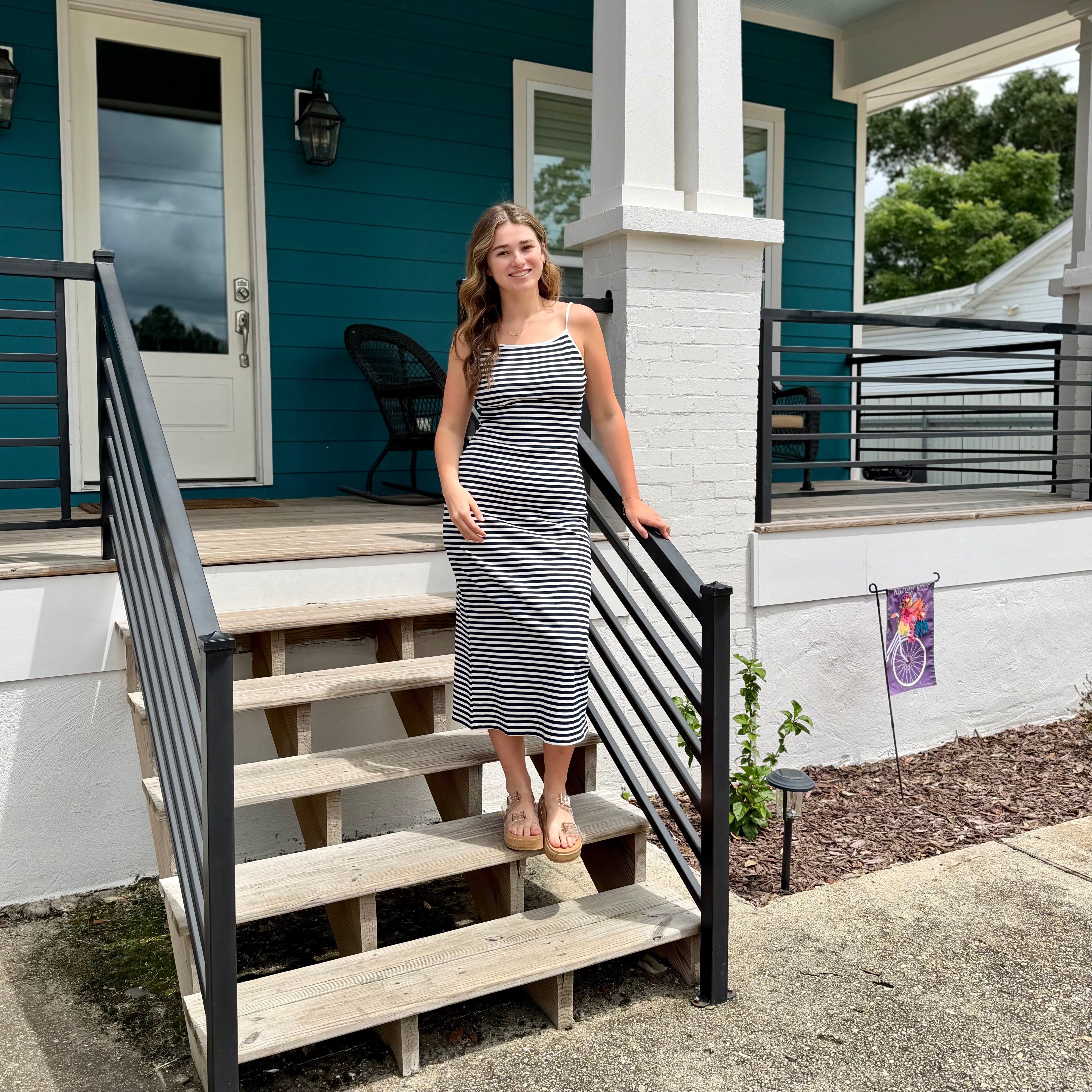 Coastal Stripe Midi Dress
