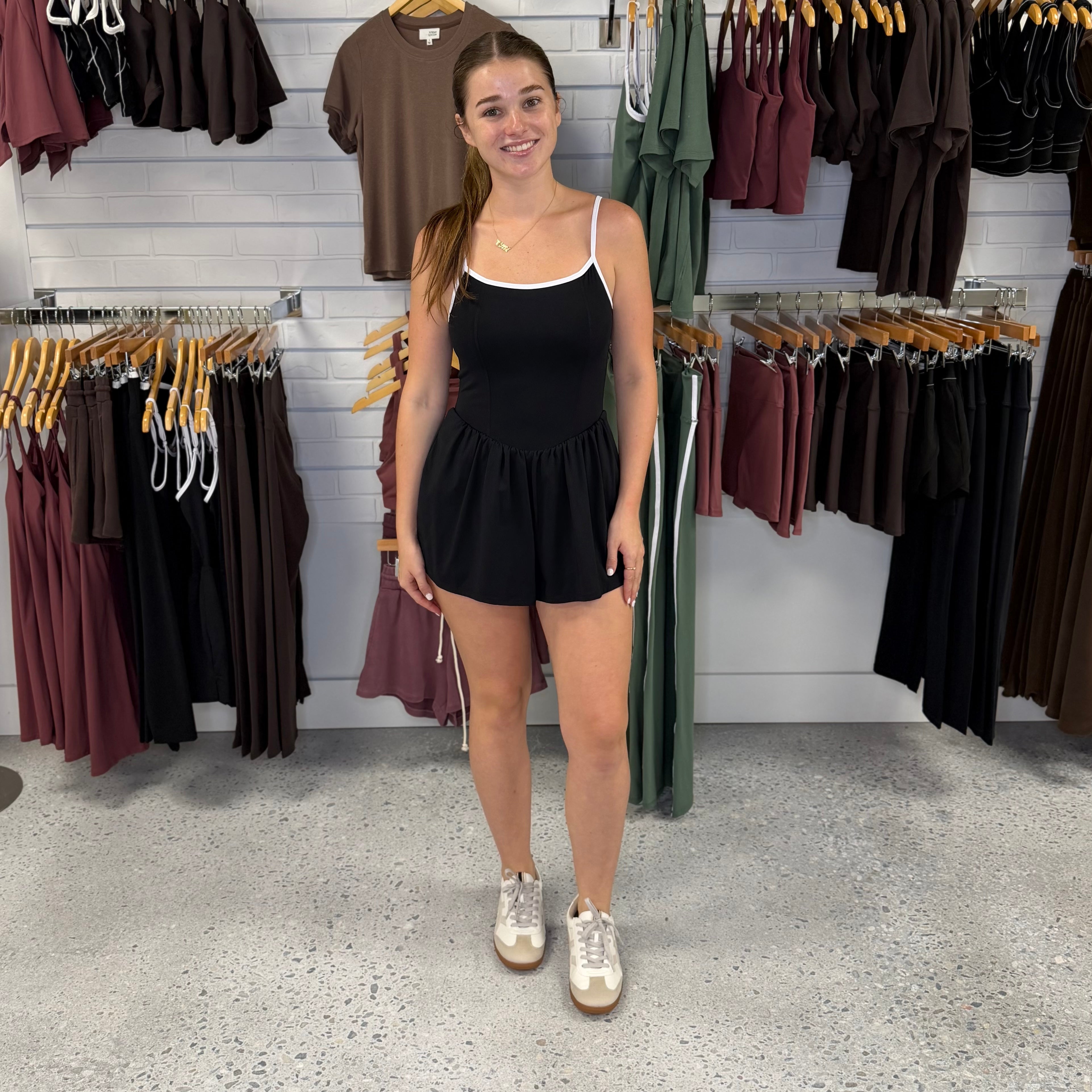 The Remi Active Romper Black