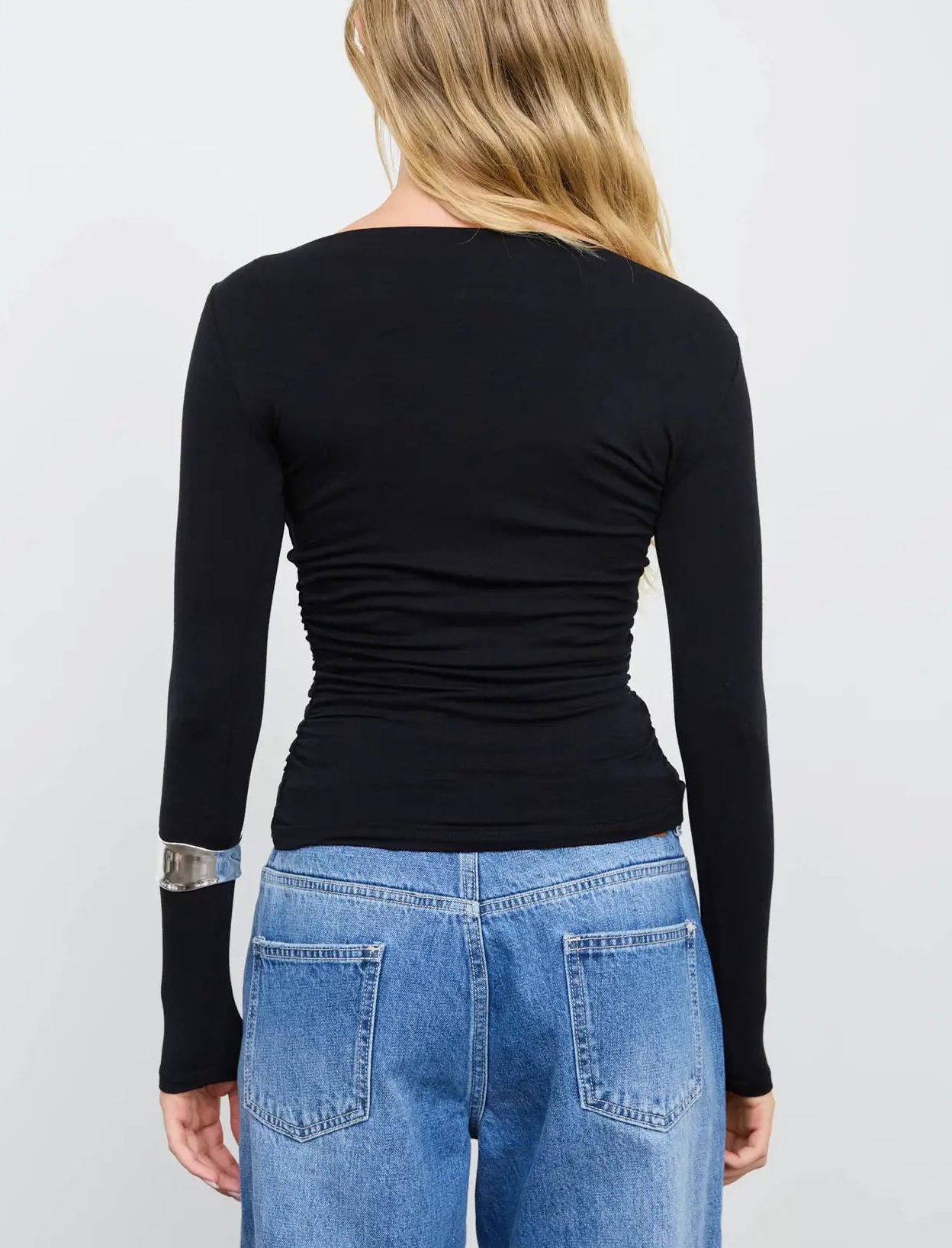 The Sloane Ruched Top Black