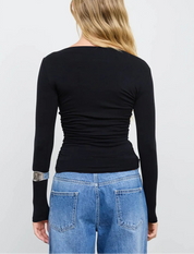 The Sloane Ruched Top Black