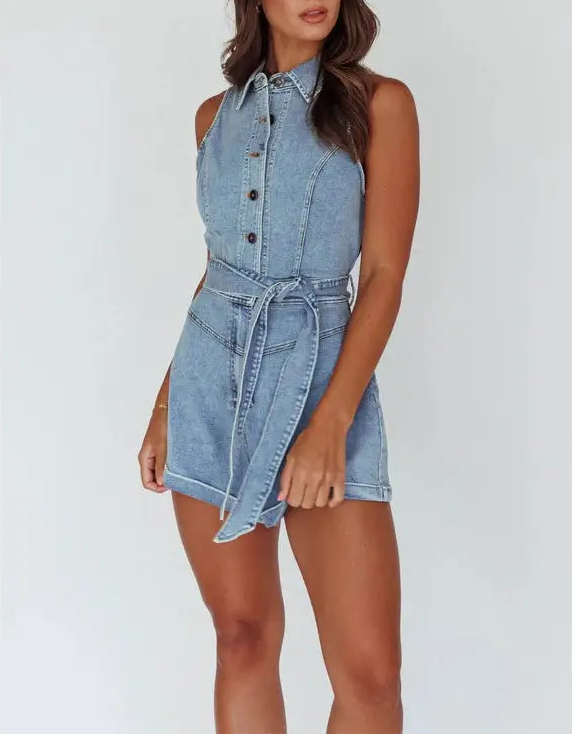 Weekend Muse Denim Romper
