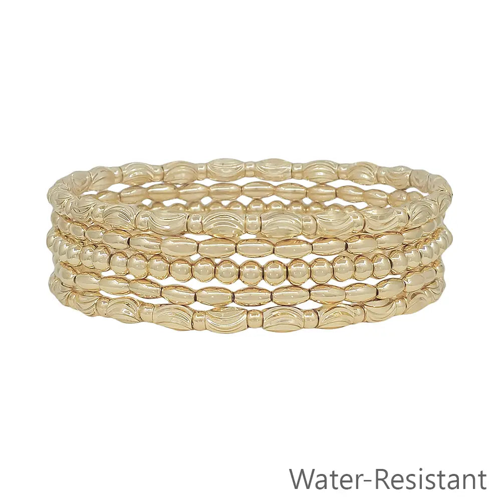 Olivia Oval Bracelet Stack Gold