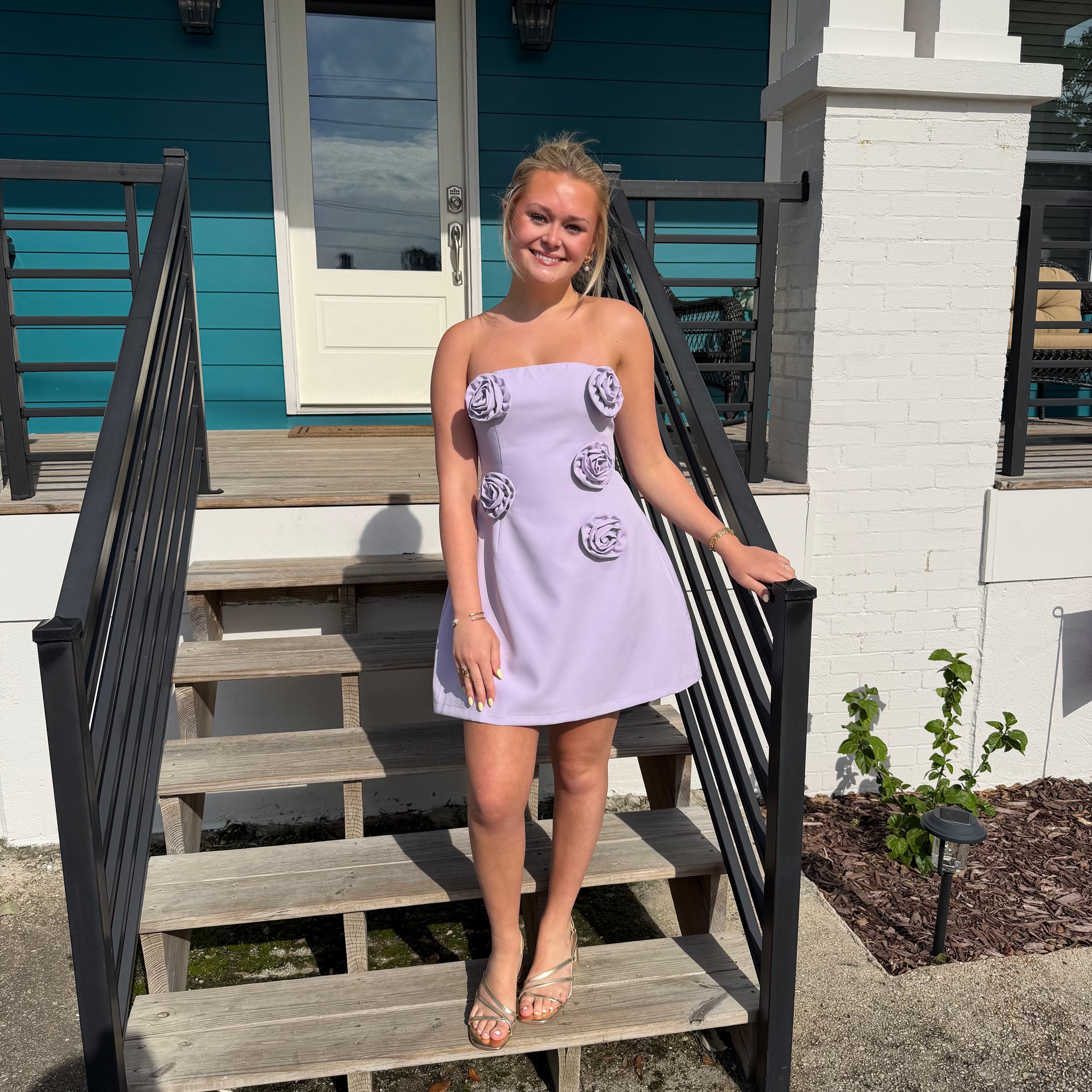 Lavender Bloom Mini Dress