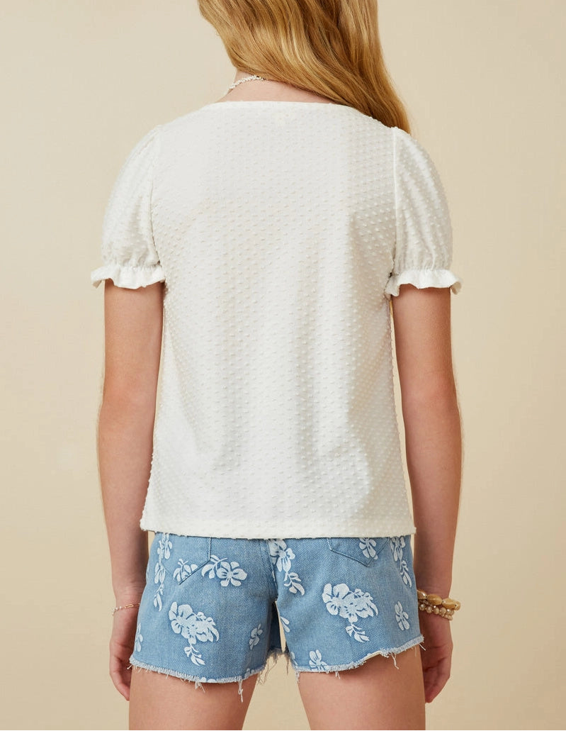 Sweetheart Swiss Dot Tween Tee