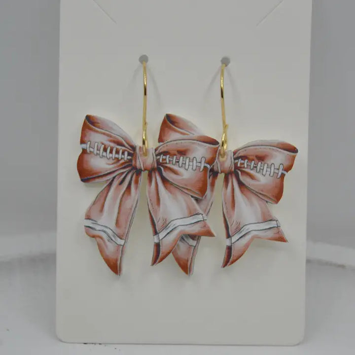 Football Bow Acrylic Earrings