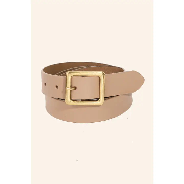 Faux Leather Square Belt