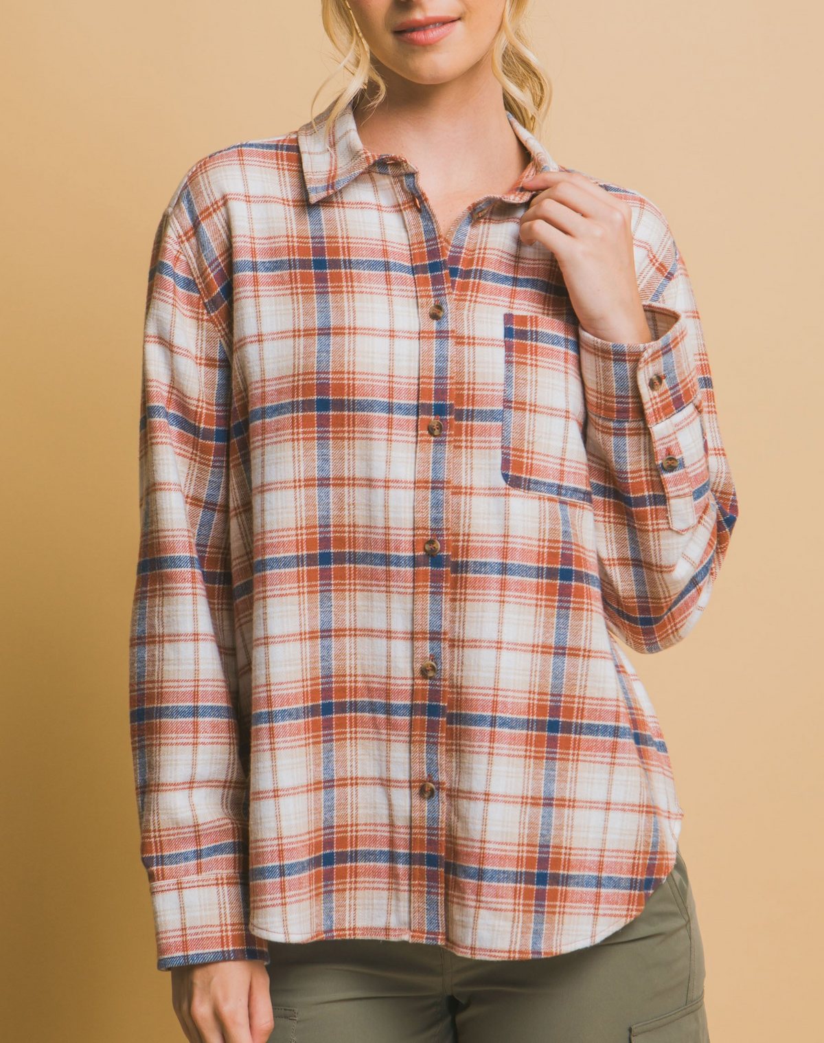 Polly Plaid Button Down Shirt