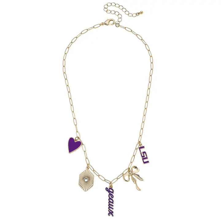 Lsu Tigers Paper Clip Charm Necklace