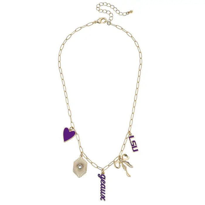 Lsu Tigers Paper Clip Charm Necklace
