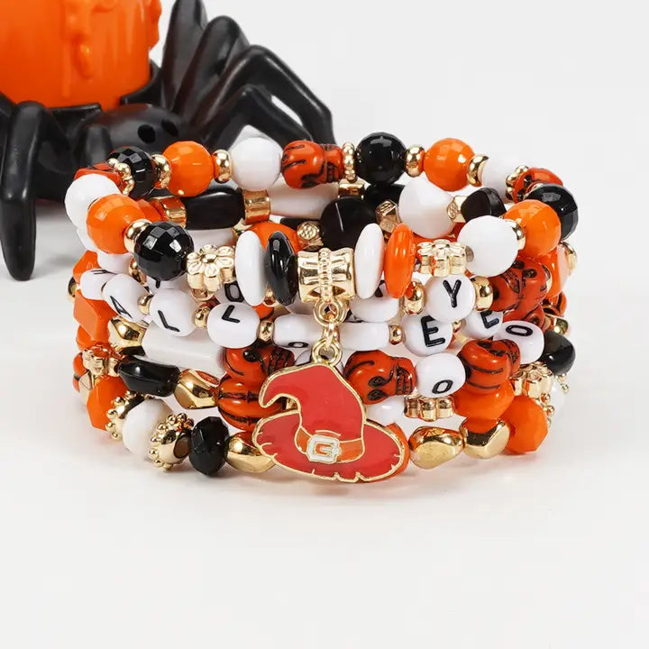 Halloween Beaded Bracelet Stack