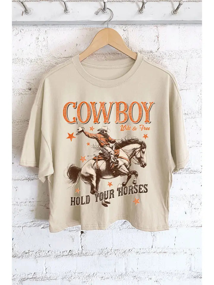 Hold Your Horses Graphic Crop Top