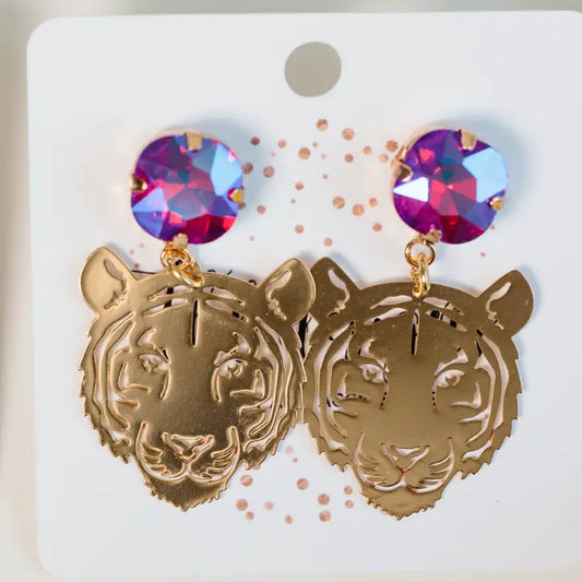 Gold Tigers Earring