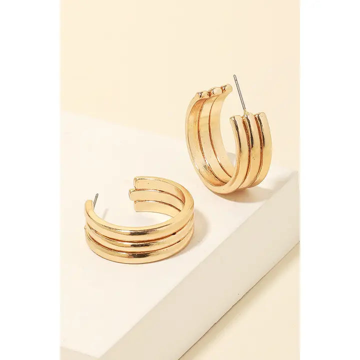 Triple Layered Hoop Earring