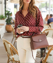 The Merlot Dot Blouse