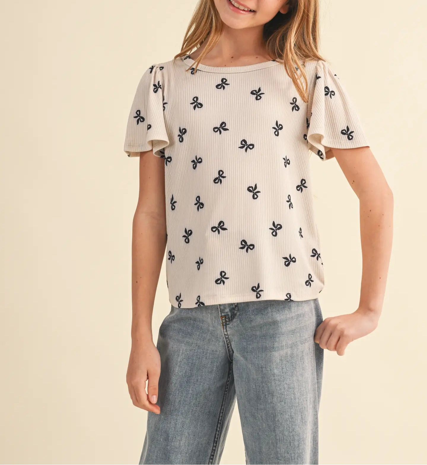 Sweet Bow Tween Flutter Top