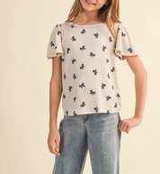 Sweet Bow Tween Flutter Top