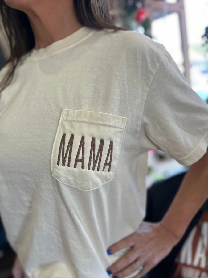 Embroidered Mama Pocket Graphic Tee