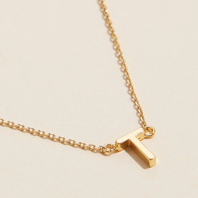 Gold Dipped Initial Letter Necklace