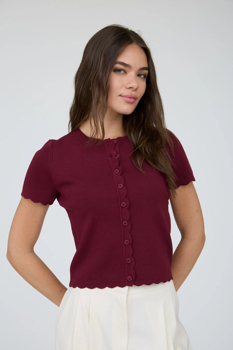 The Maren Scallop Knit Top