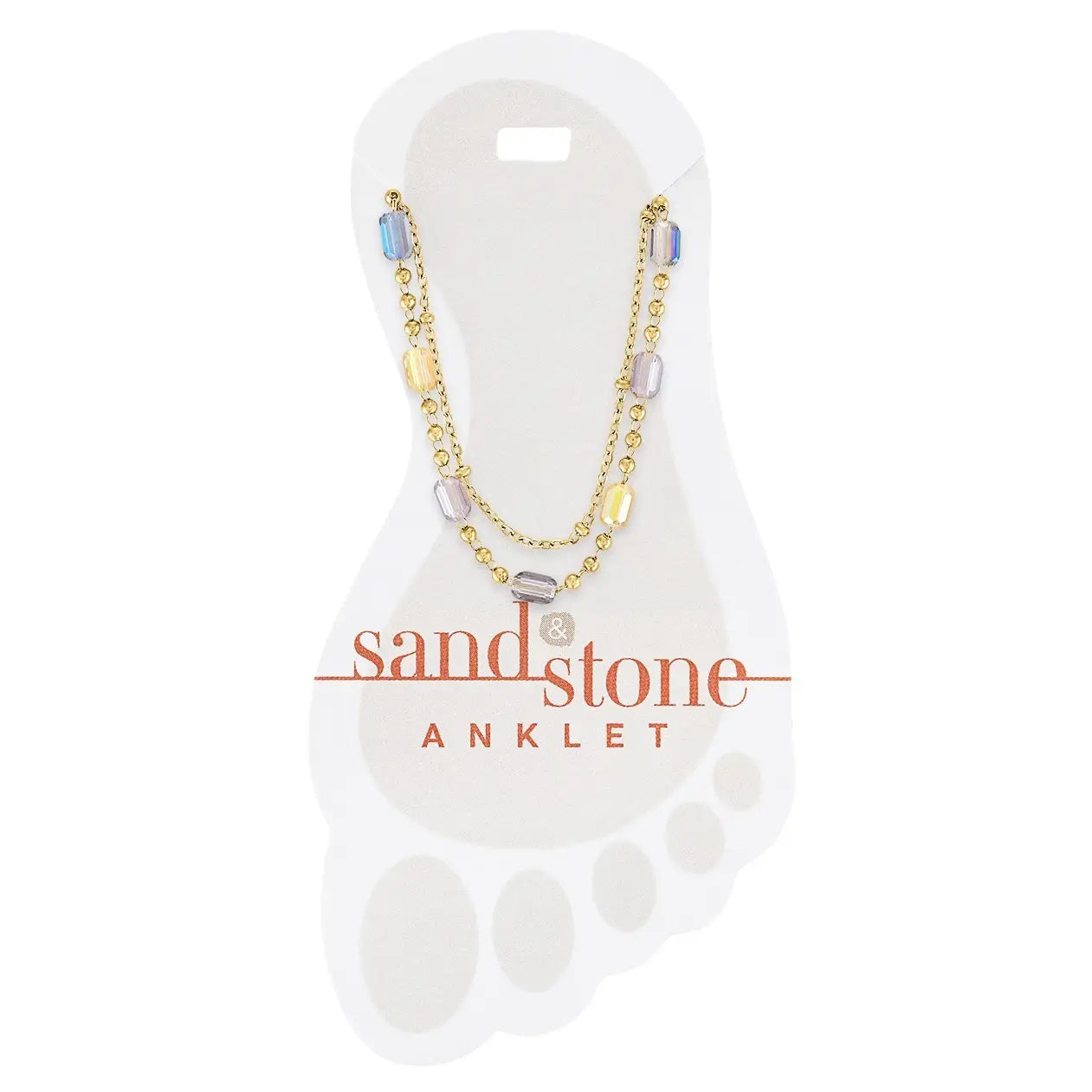 Sand & Stone Anklets: Gold Petite Ball and Multi Facet