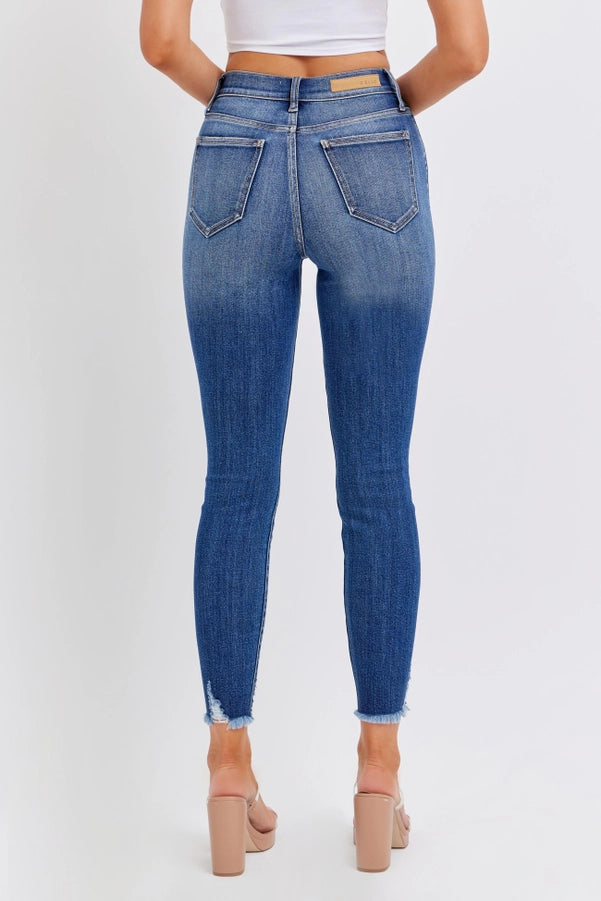 Hr Stretch Skinny Frayed Hem Jean