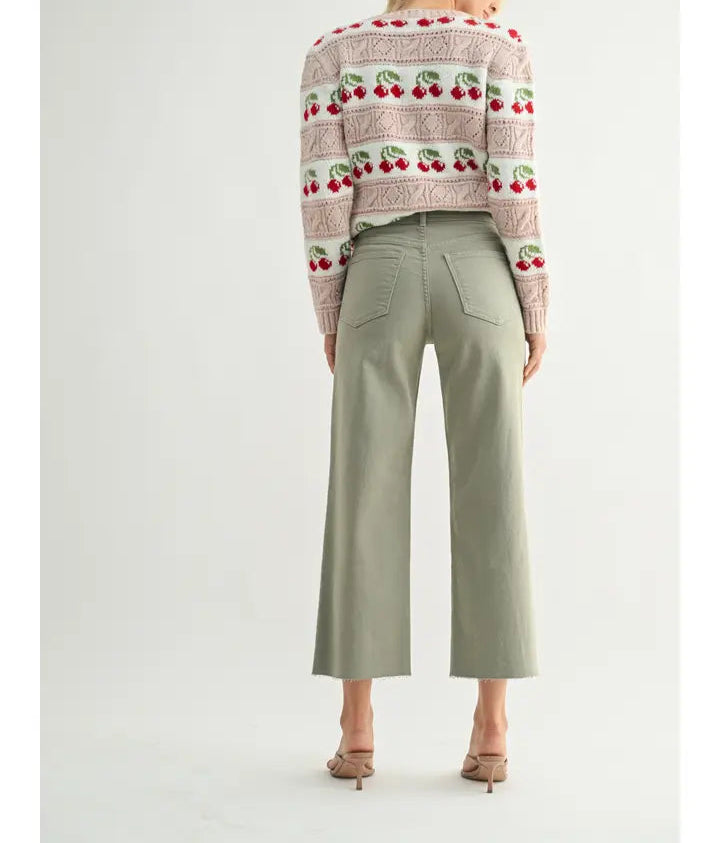 Olive HR utility Wide Leg Jean