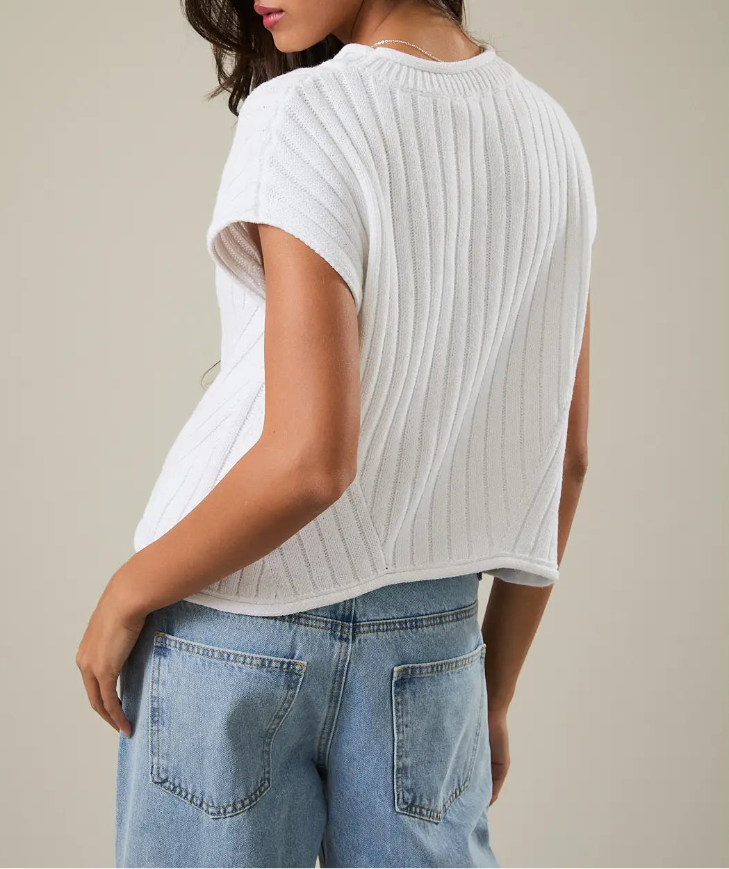The Wren Sweater Top White